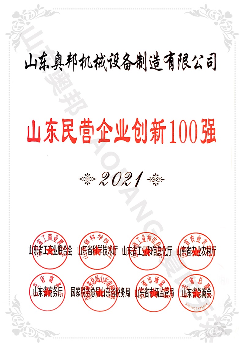 山東民營企業(yè)創(chuàng)新100強(qiáng)